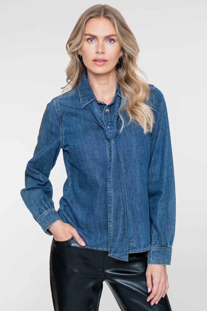 GEISHA Denim Shirt with Tie Belt Woman GEISHA