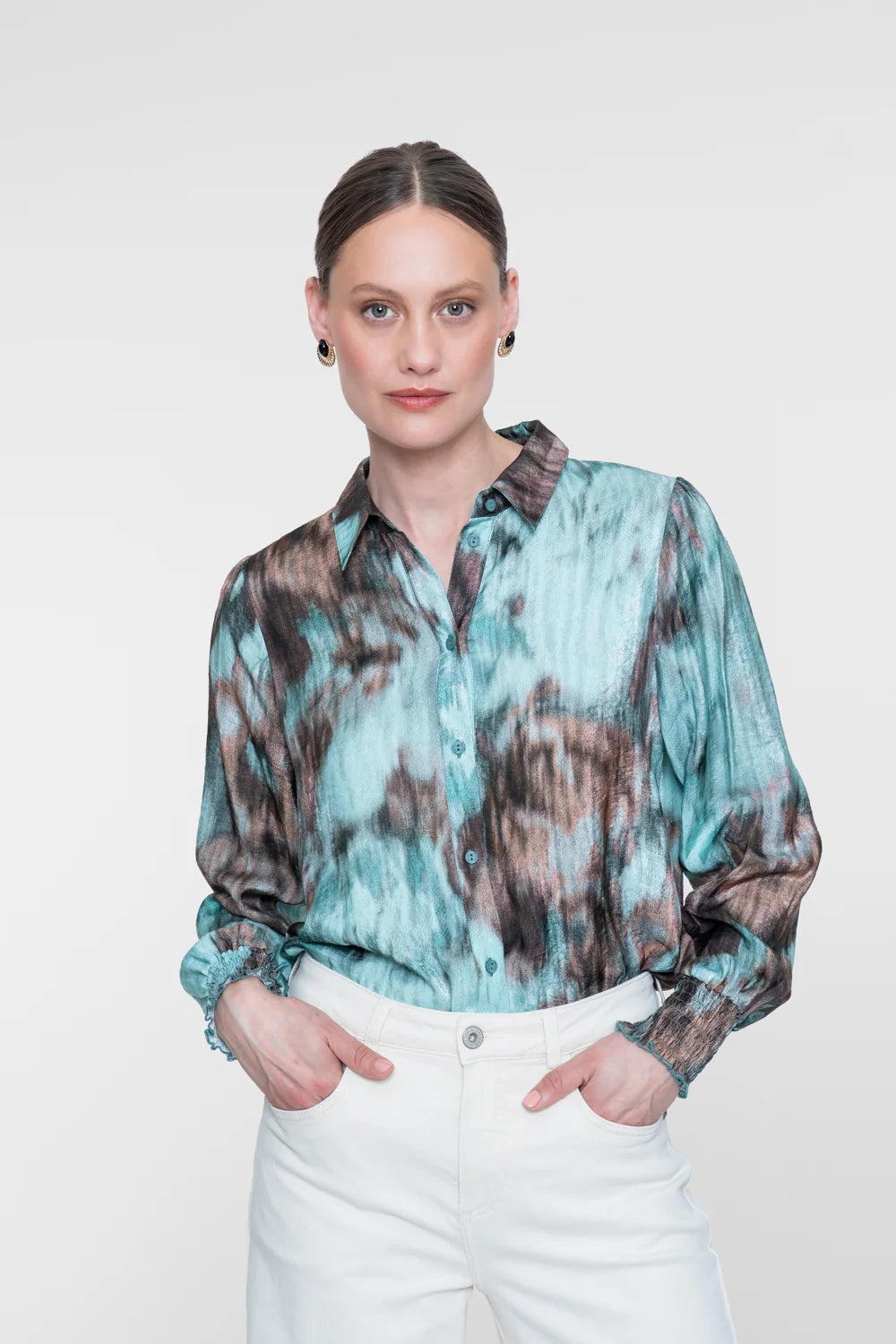 GEISHA Printed Blouse Woman GEISHA Camel XS/34