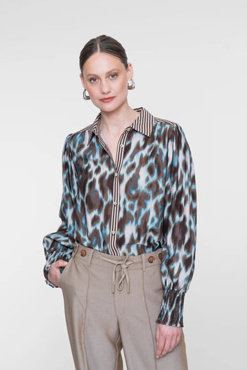 GEISHA Animal-Print Blouse Woman GEISHA Brown XS/34