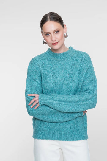 GEISHA Cable-Knit Sweater Woman GEISHA Ice Green XS/34