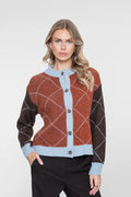 GEISHA Argyle Cardigan Woman GEISHA Toffee Brown XS/34