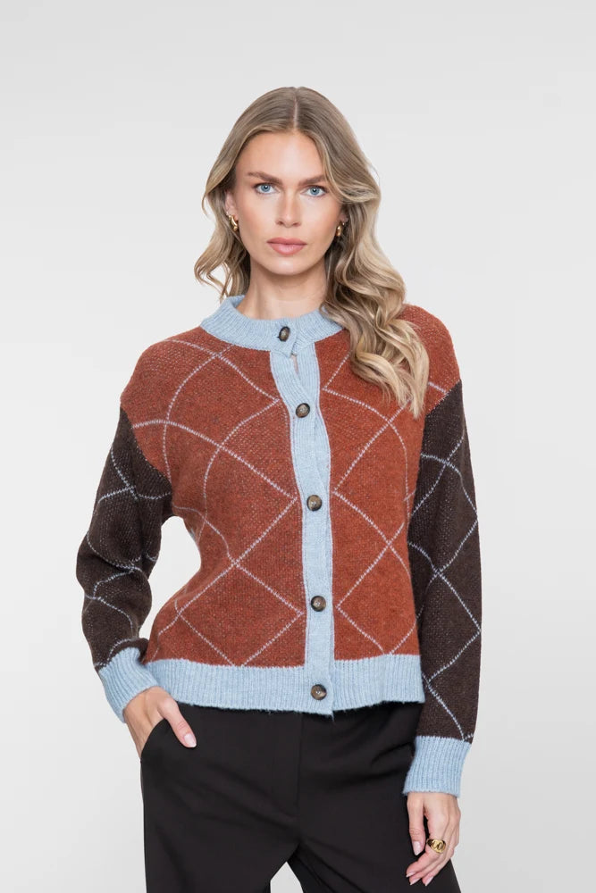 GEISHA Argyle Cardigan Woman GEISHA Toffee Brown XS/34