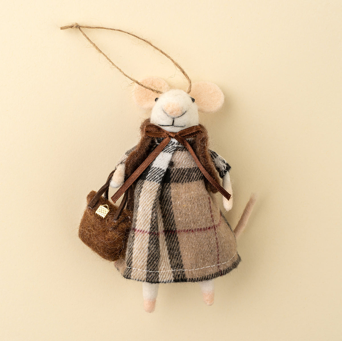 Tartan Tessa Mouse Holiday Ornament Indaba trading co
