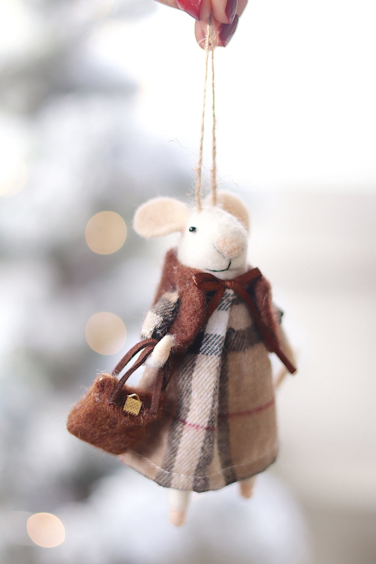 Tartan Tessa Mouse Holiday Ornament Indaba trading co