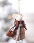 Tartan Tessa Mouse Holiday Ornament Indaba trading co