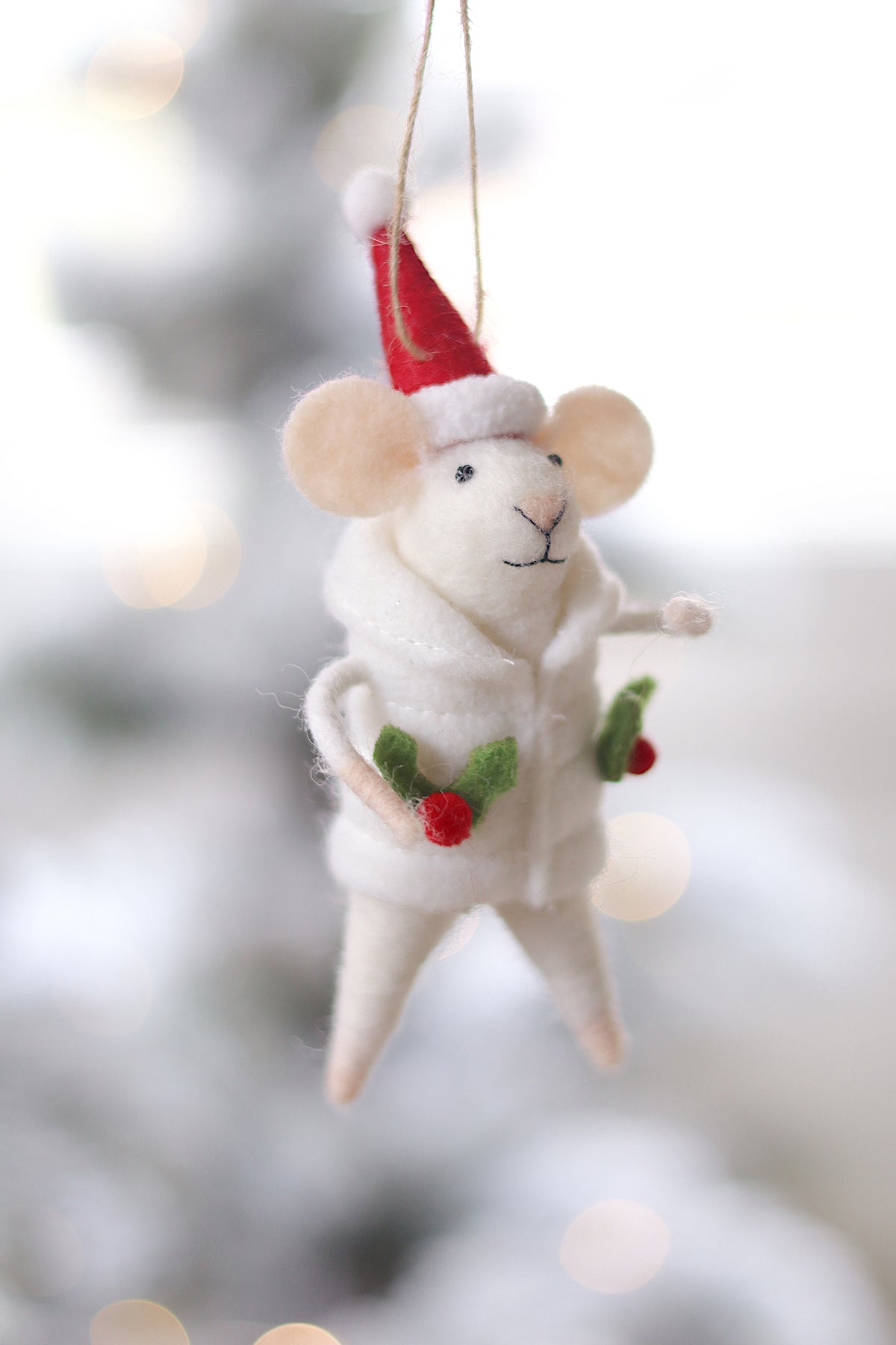 Hollyberry Hattie Mouse Holiday Ornament Christmas Decoration Indaba trading co