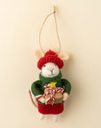 Gift-Giving Gertie Mouse Holiday Ornament Christmas Decoration Indaba trading co