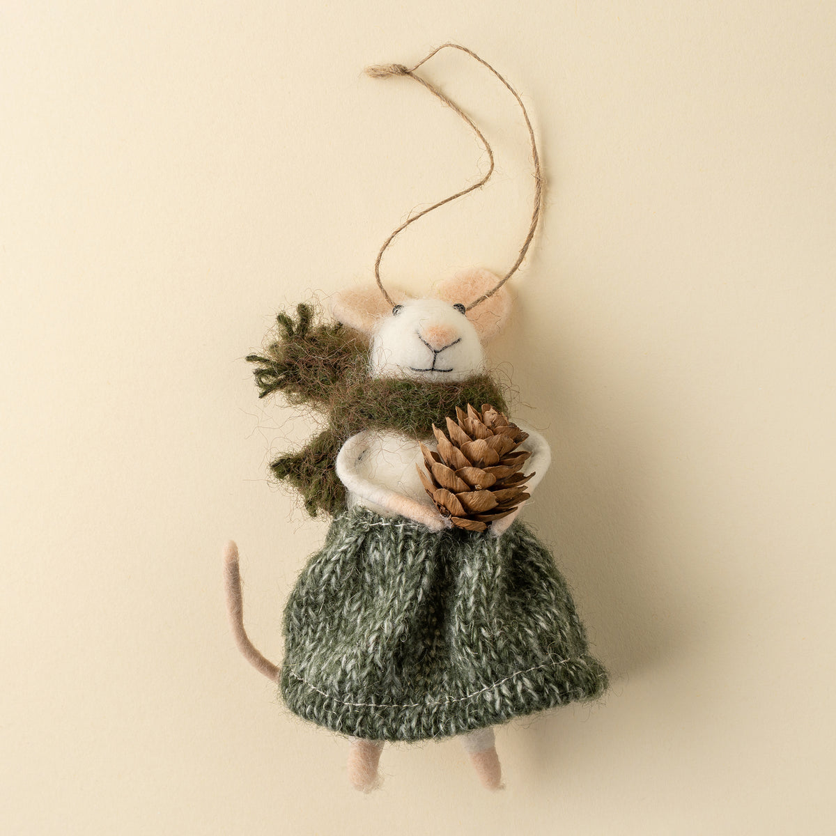 Pinecone Patrice Mouse Holiday Ornament Christmas Decoration Indaba trading co