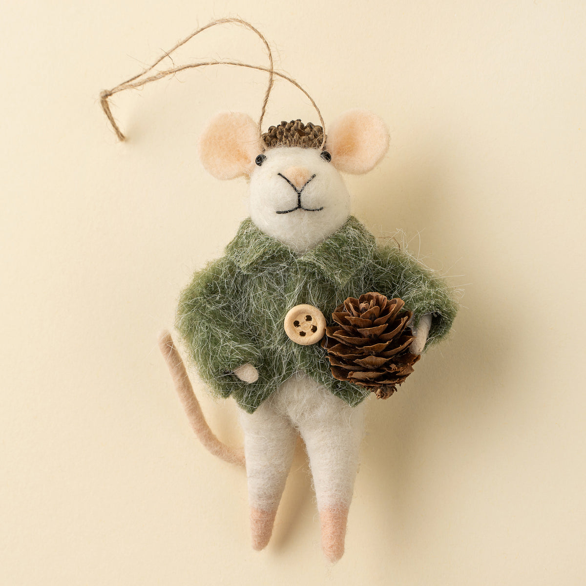 Pinecone Paul Mouse Holiday Ornament Christmas Decoration Indaba trading co