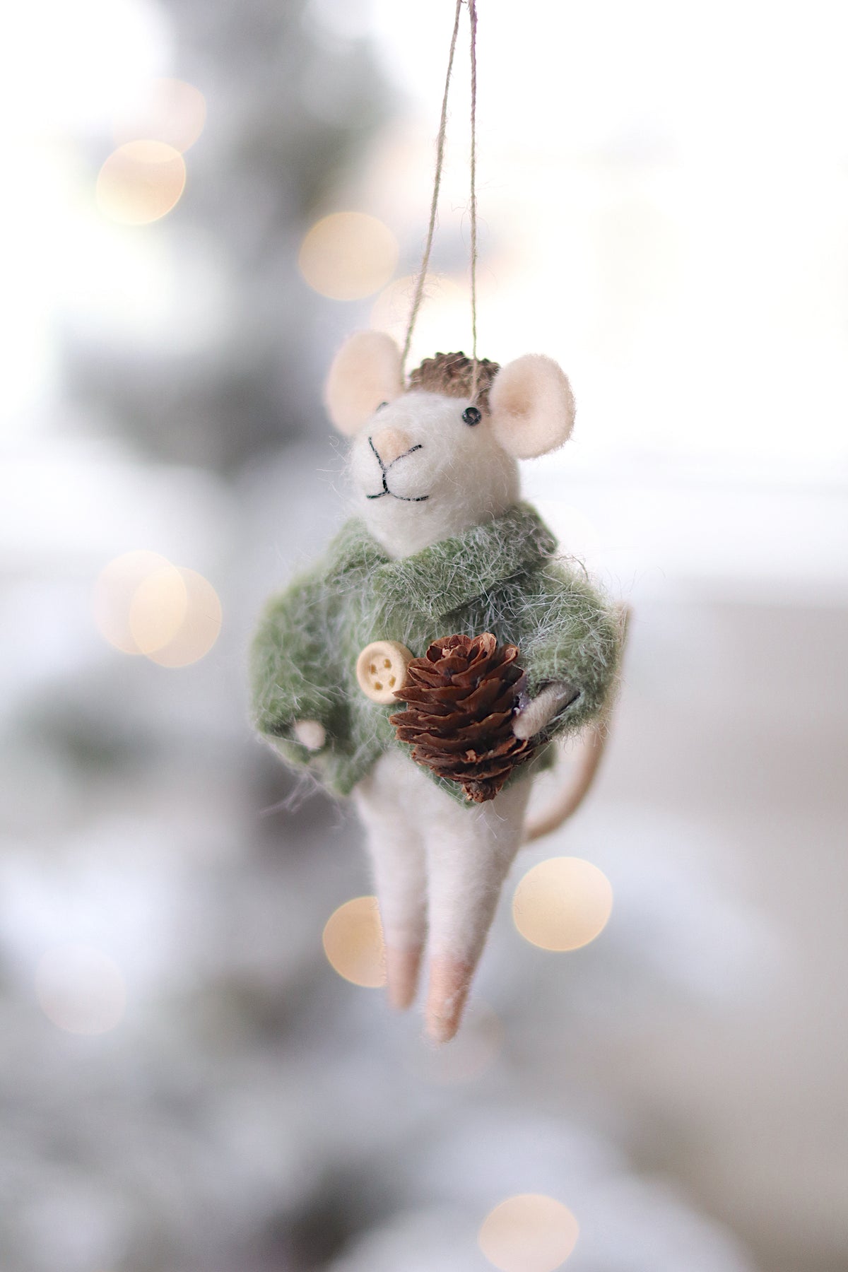 Pinecone Paul Mouse Holiday Ornament Christmas Decoration Indaba trading co