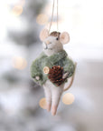 Pinecone Paul Mouse Holiday Ornament Christmas Decoration Indaba trading co