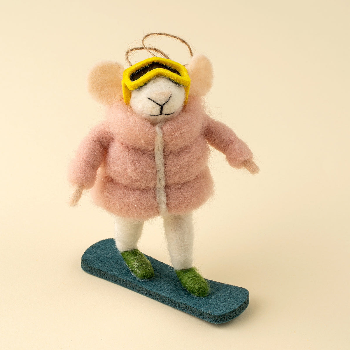 Snowboard Sadie Mouse Holiday Ornament Christmas Decoration Indaba trading co
