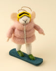 Snowboard Sadie Mouse Holiday Ornament Christmas Decoration Indaba trading co