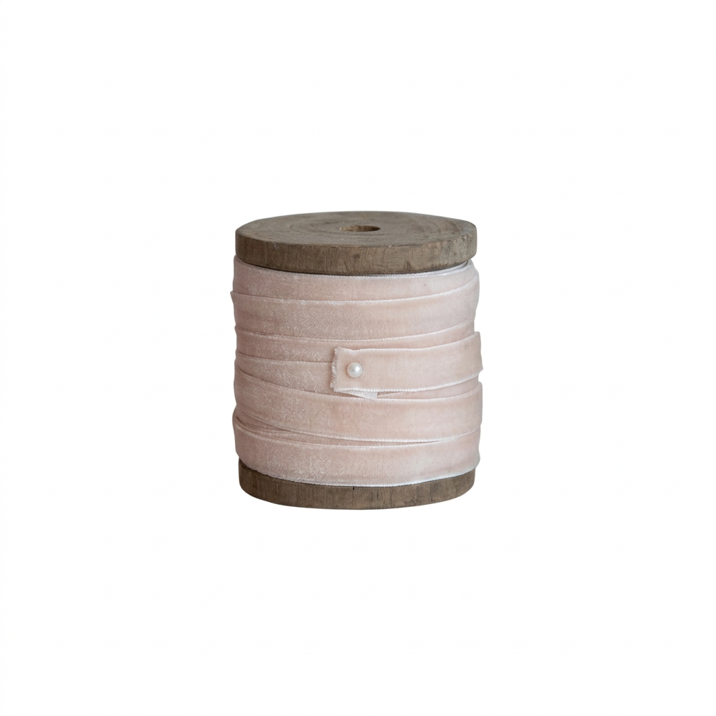 Velvet Ribbon on Wood Spool,- XS4128B