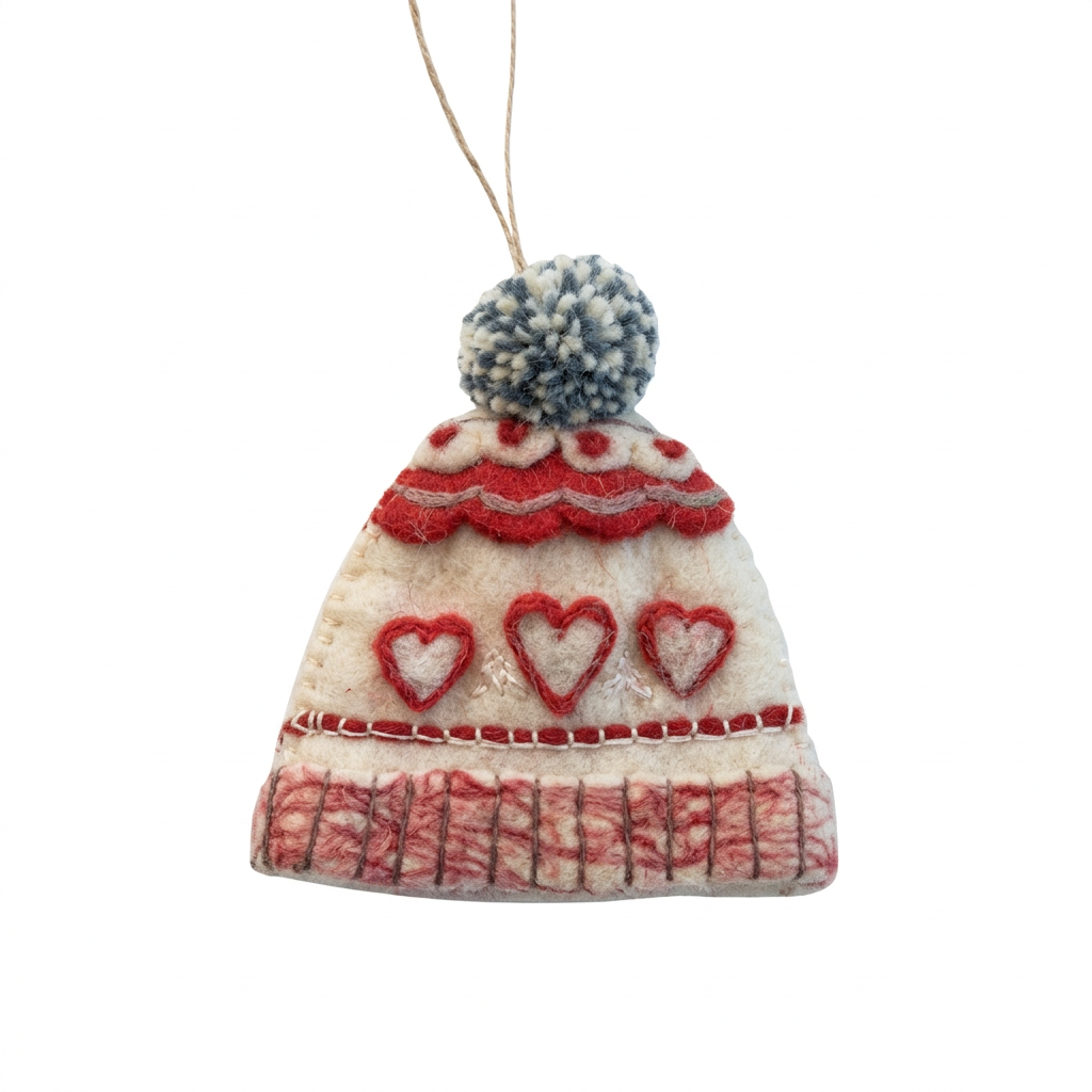 Handmade Wool Felt Hat Shaped Ornament- XS9600C Christmas Decoration Creative Coop