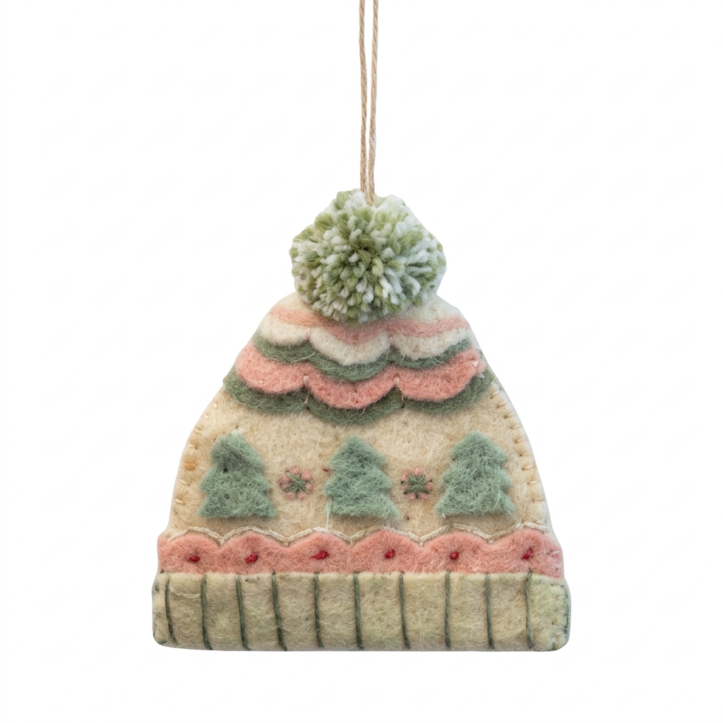 Handmade Wool Felt Hat Shaped Ornament- XS9600A Christmas Decoration Creative Coop