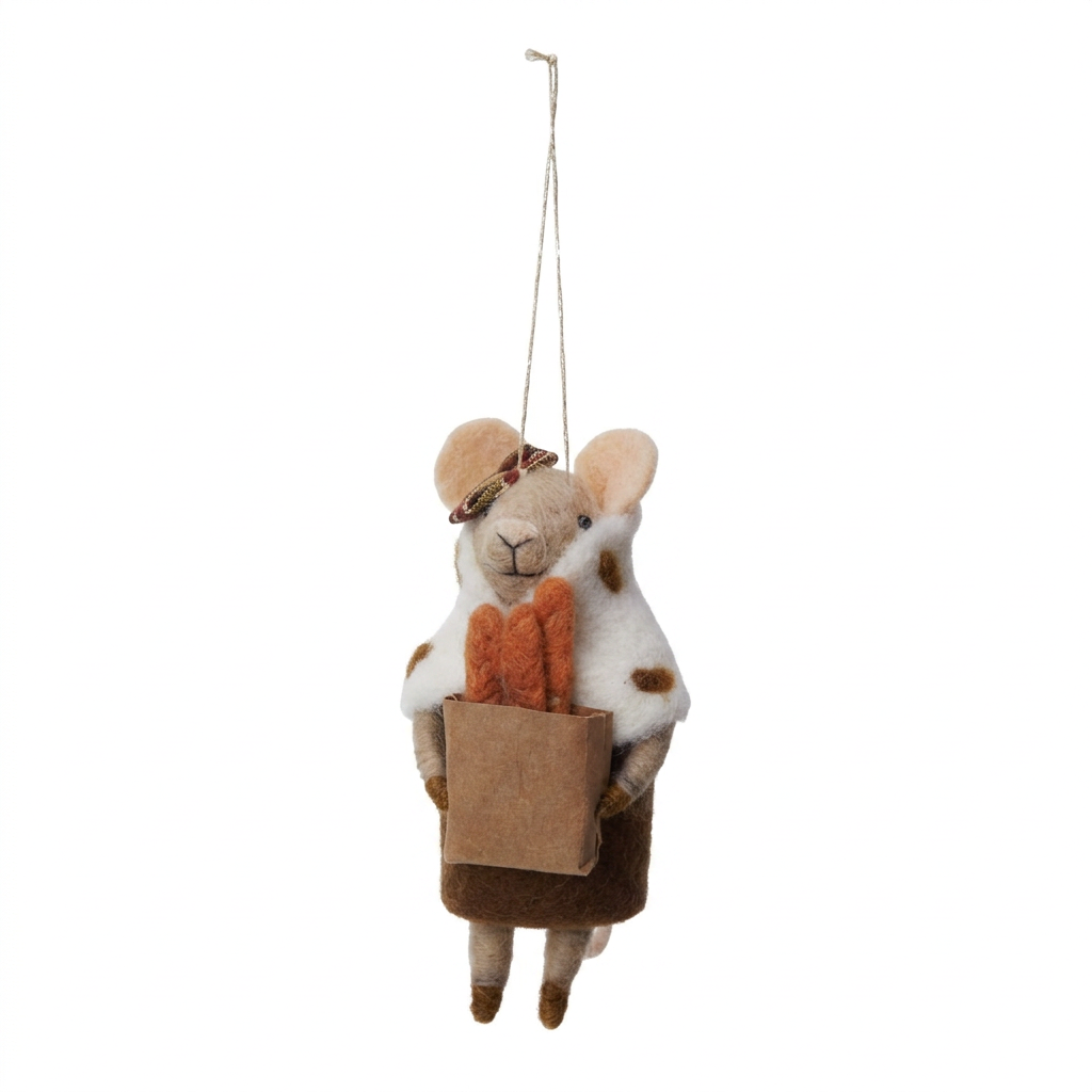 Wool Felt Mouse Gourmand Ornament XS9801