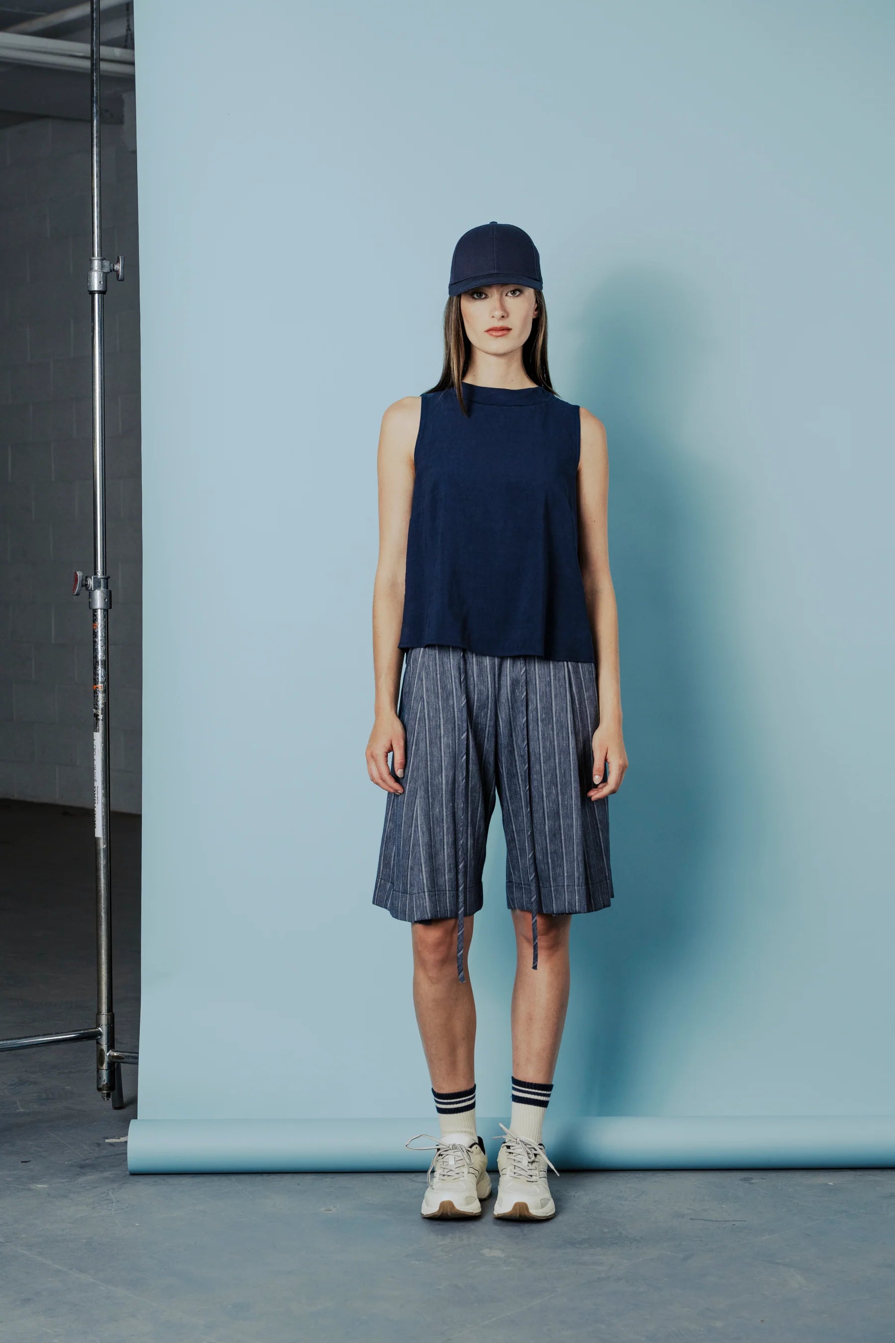 Pacifica Top Tencel T-Shirts BODYBAG Navy XS