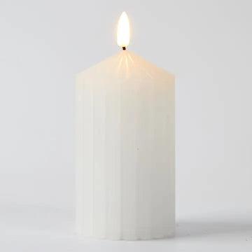 Bougie LED pilier blanche - grand