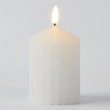 Bougie LED pilier blanche - petit