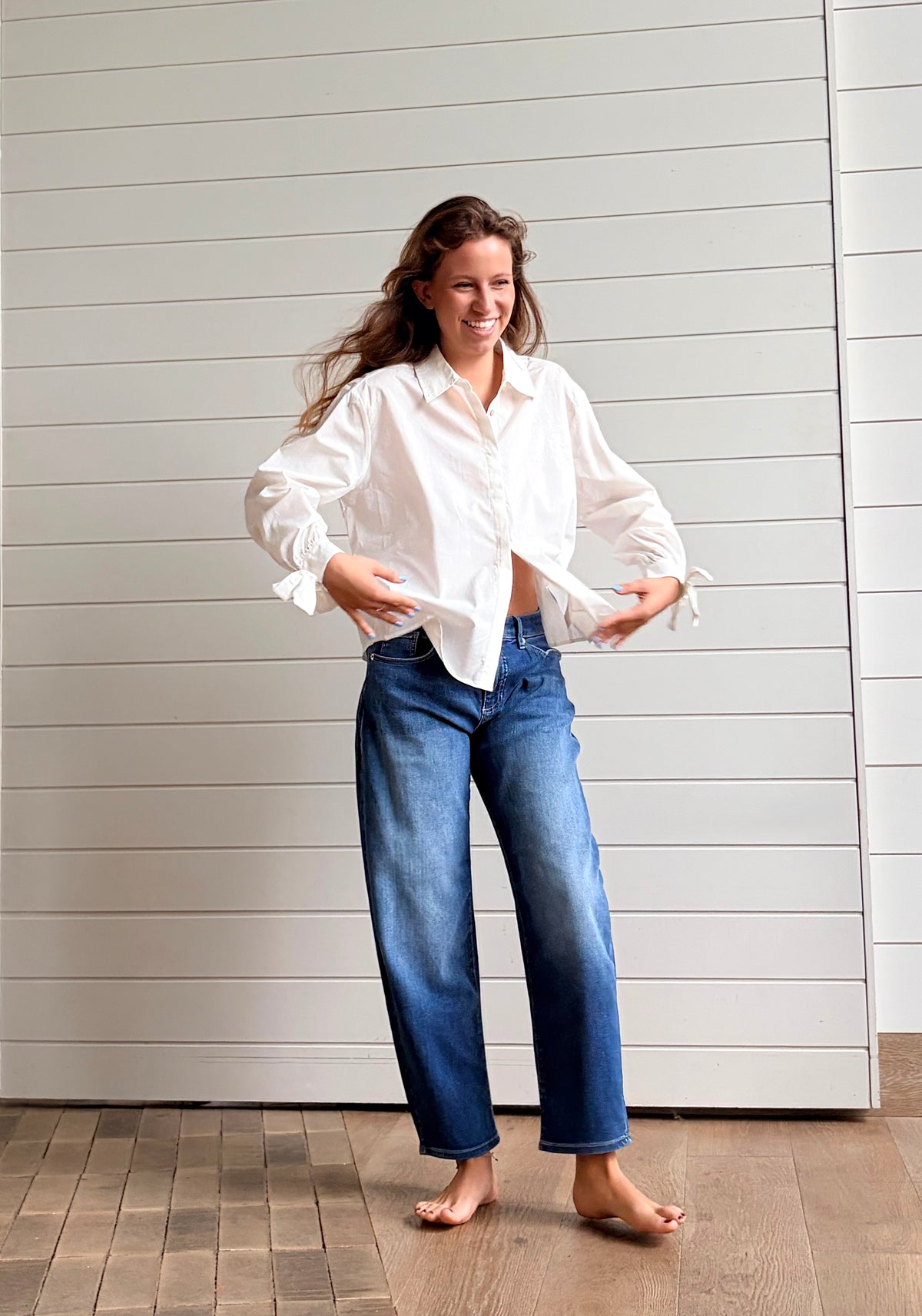 DANNI; Light Authentic Denim women's clothing MAC JEANS
