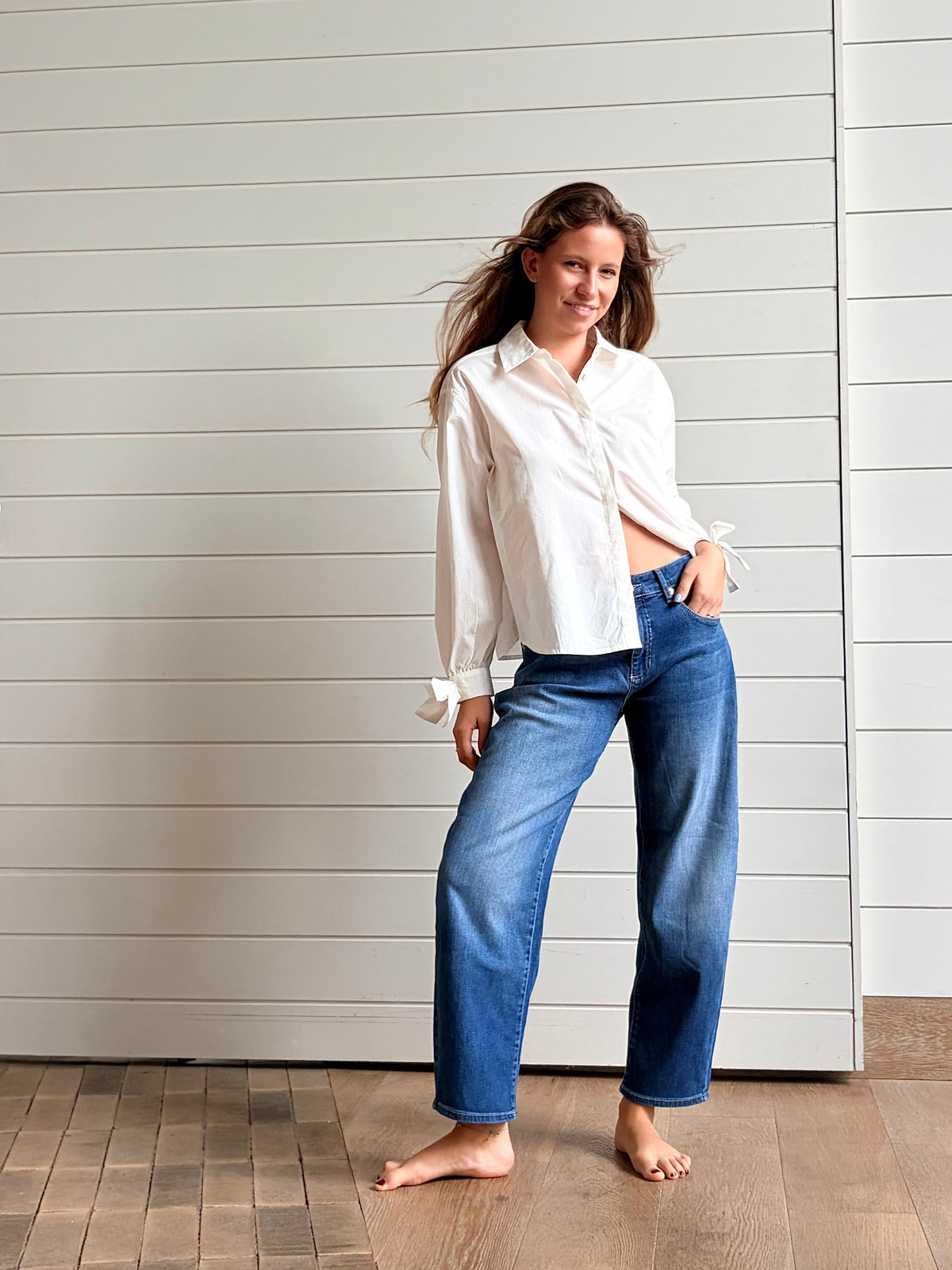 DANNI; Light Authentic Denim women's clothing MAC JEANS