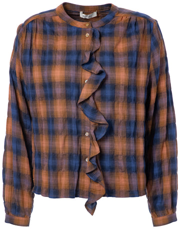 Pearl Blouse 2 Woman JC Sophie COGNAC CHECK 34
