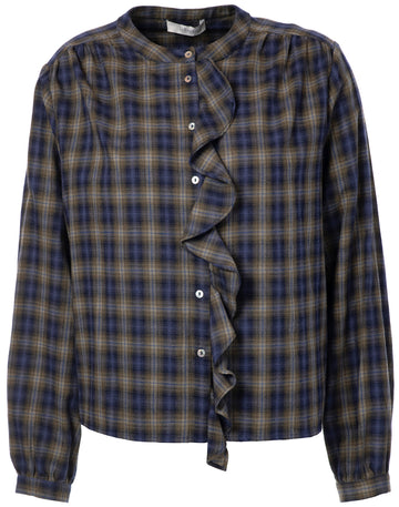 Pearl Blouse 1 Woman JC Sophie BLUE CHECK 32