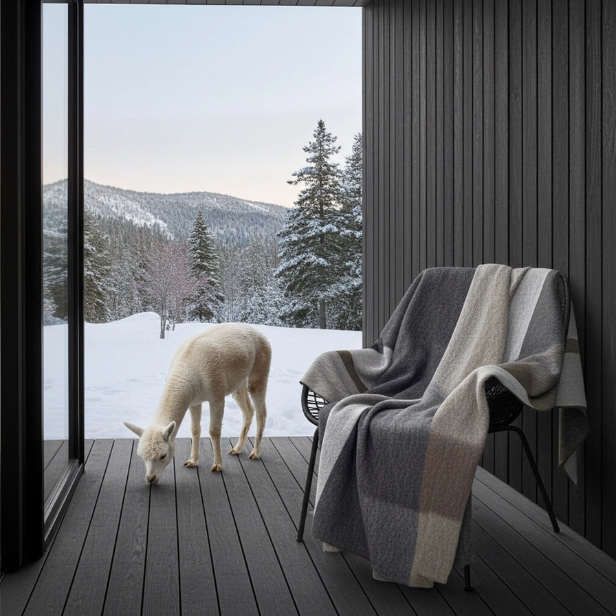 Plaid En Alpaga Woodland 45 X 70 Accessoire décoratif SHUPACA ALPACA