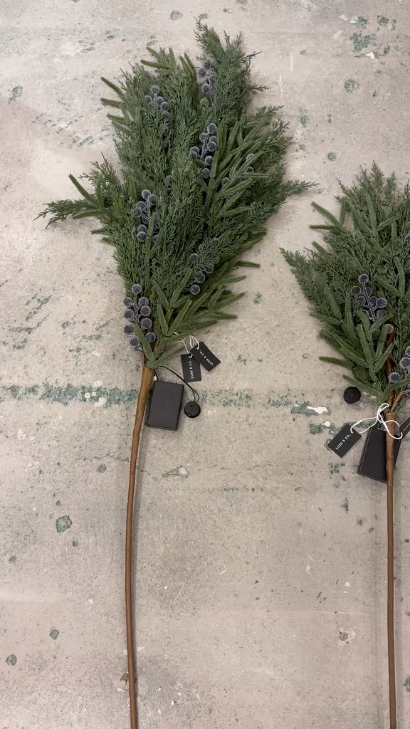 Plum, Navy Blue, Frosted Berry, Norfolk Cypress, Real Touch Stems 22'' LUXE B