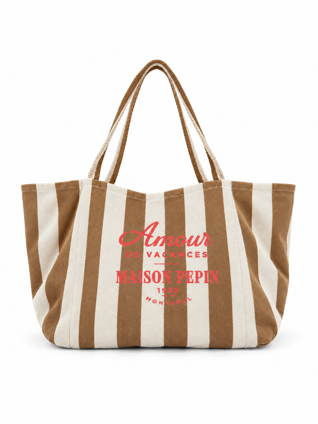 CABAS AMOUR DE VACANCE LARGE BEIGE THIN STRIPES Apparel & Accessories maison pepin