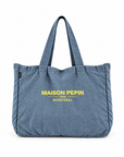 CABA EN LIN BLUE MAISON PEPIN CABAS SAC maison pepin