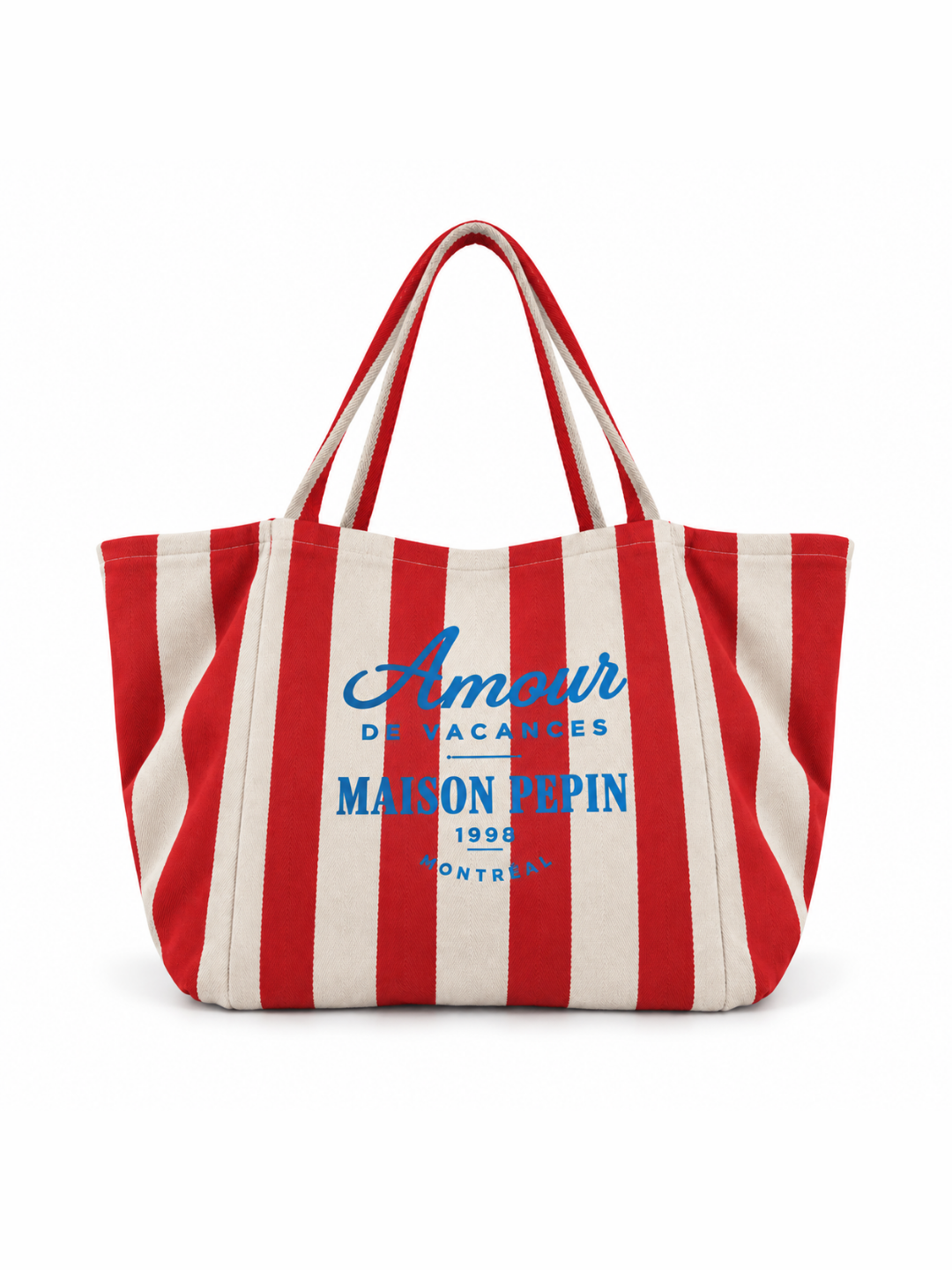 CABAS AMOUR DE VACANCE LARGE RED LARGE STRIPES Apparel & Accessories maison pepin