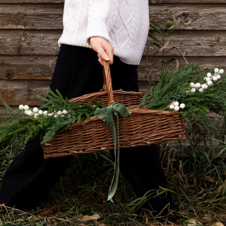 Real Touch Norfolk Cypress Stems, Frosted Berry, White Plum 40'' LUXE B