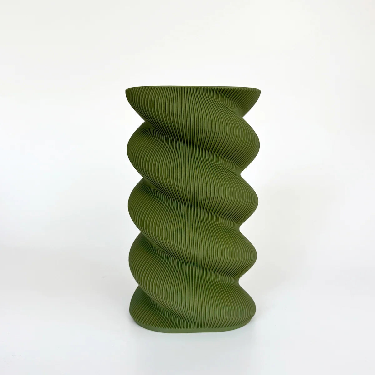Swirl Vase Large Morna ARMY GREEN