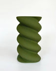 Swirl Vase Large Morna ARMY GREEN