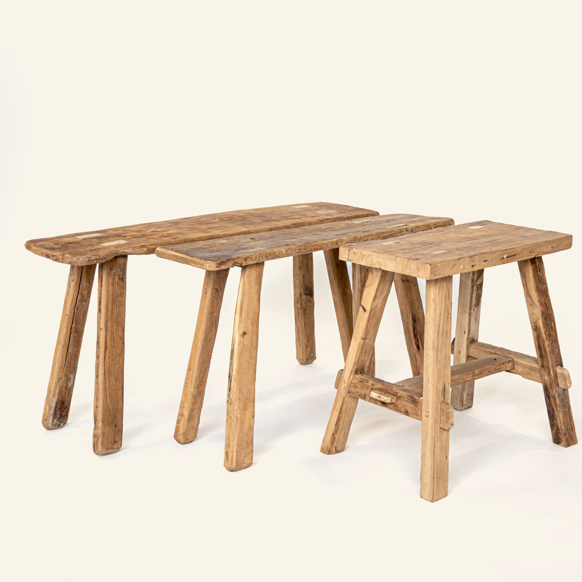 Tabouret vintage en teck Tabourets CRUSOË