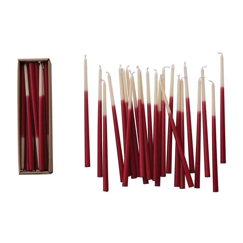Boite bougies effilées rouges - fines non parfumées XT0081 Christmas Decoration Creative Coop