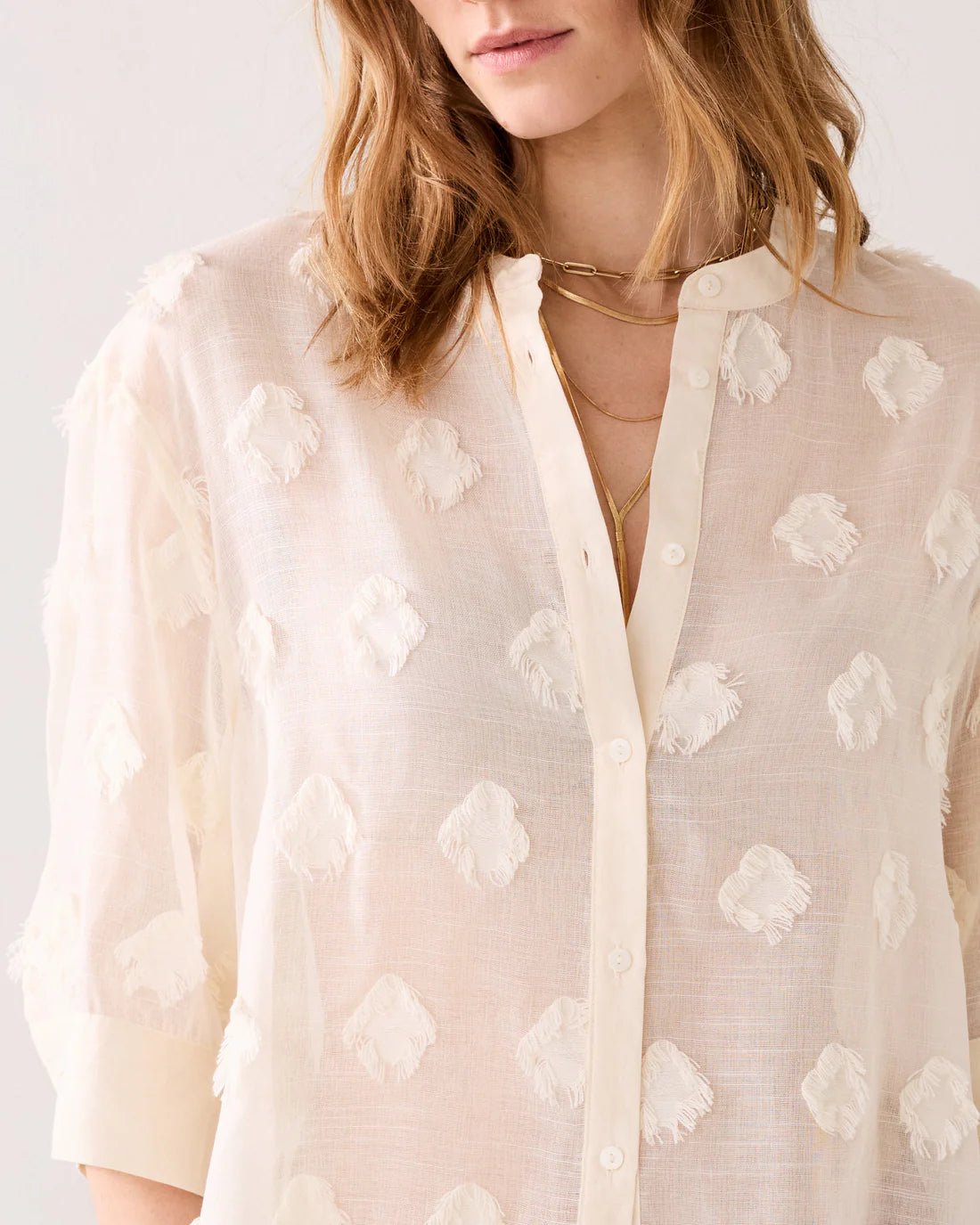A-line blouse with 3D dots Blouse SUMMUM