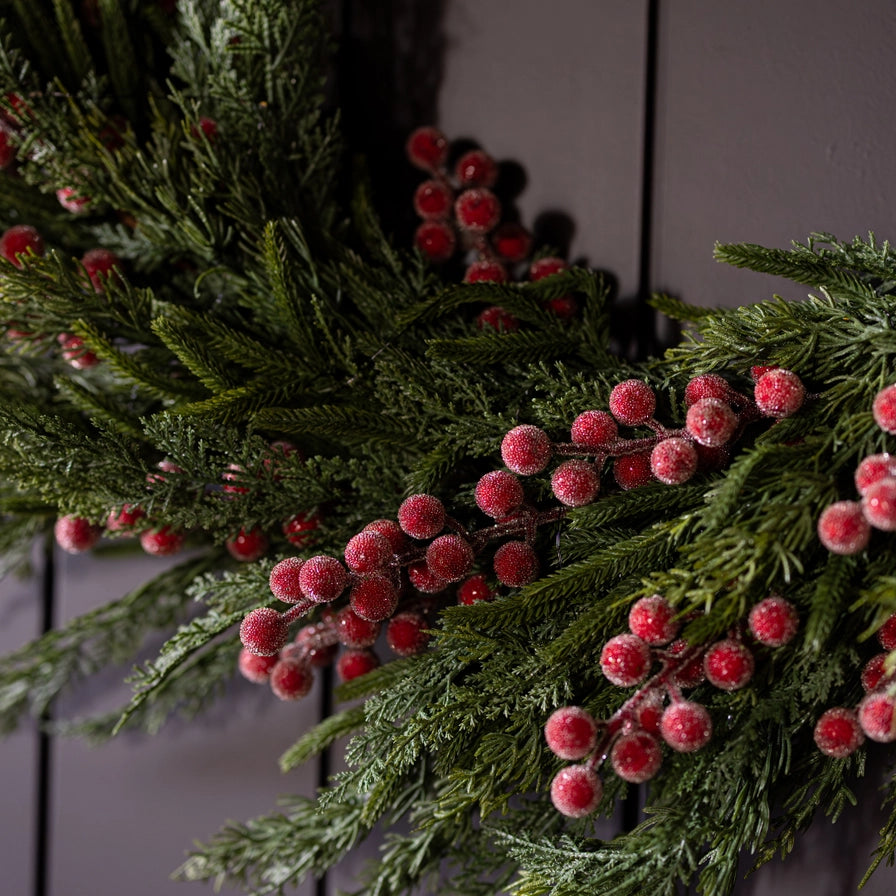34 Red plum berry wreath standar