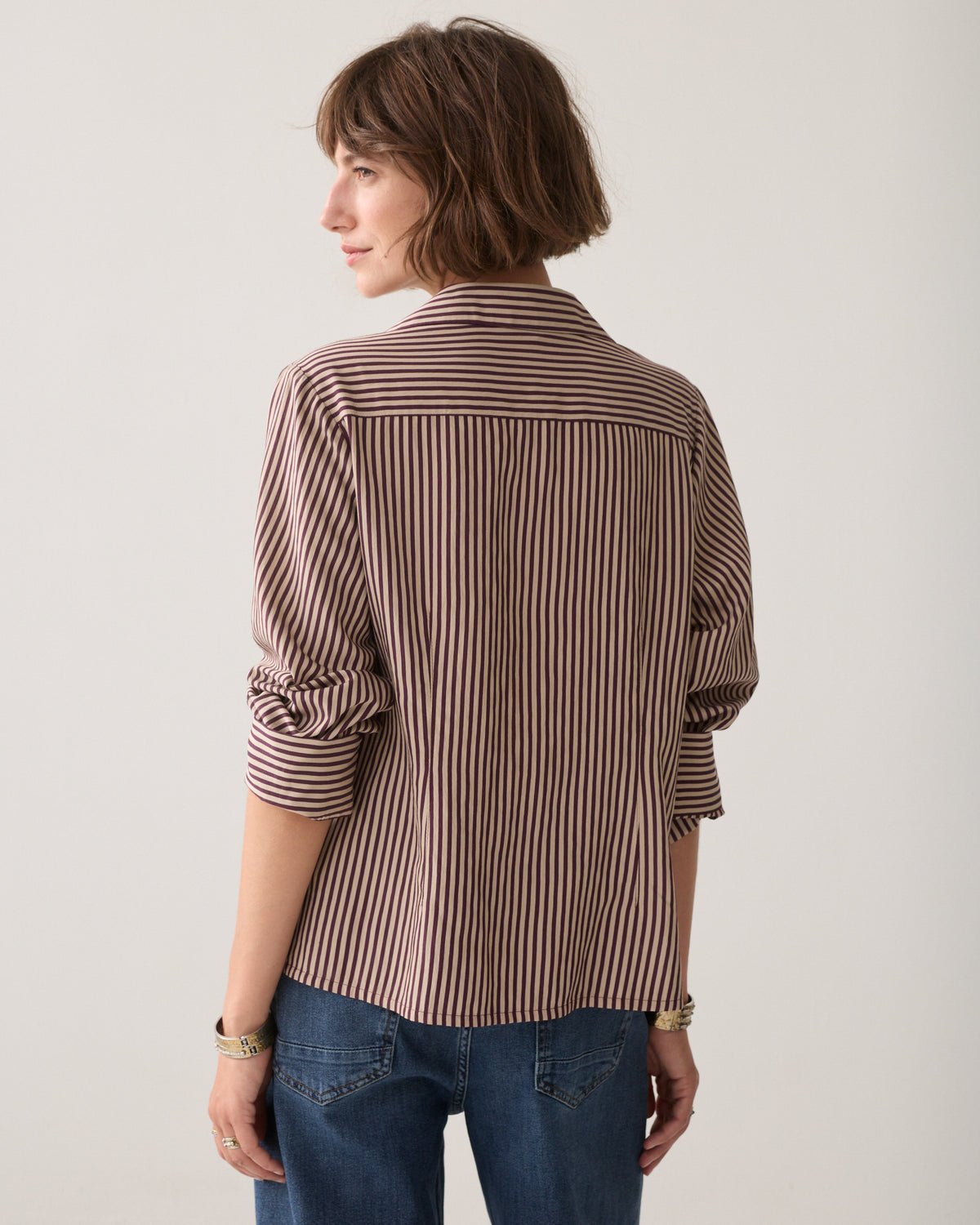 Blouse in Two-Tone Fine Stripe Woman SUMMUM