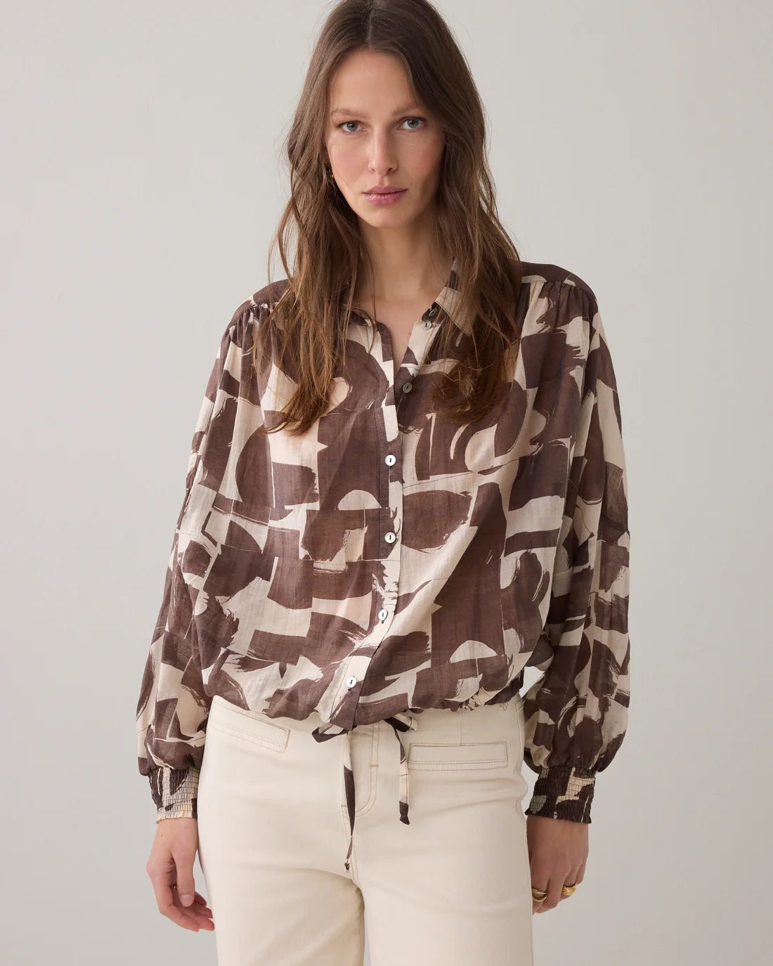 Boxy blouse with graphic print Blouse SUMMUM