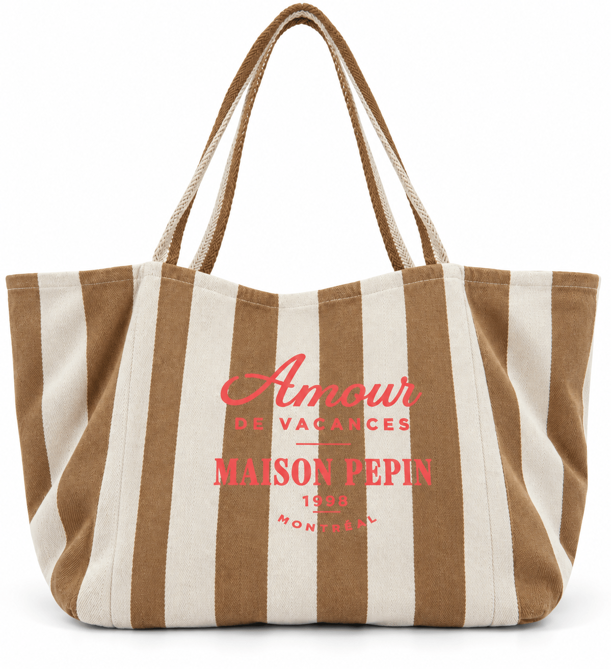CABAS AMOUR DE VACANCE LARGE BEIGE THIN STRIPES Apparel & Accessories maison pepin