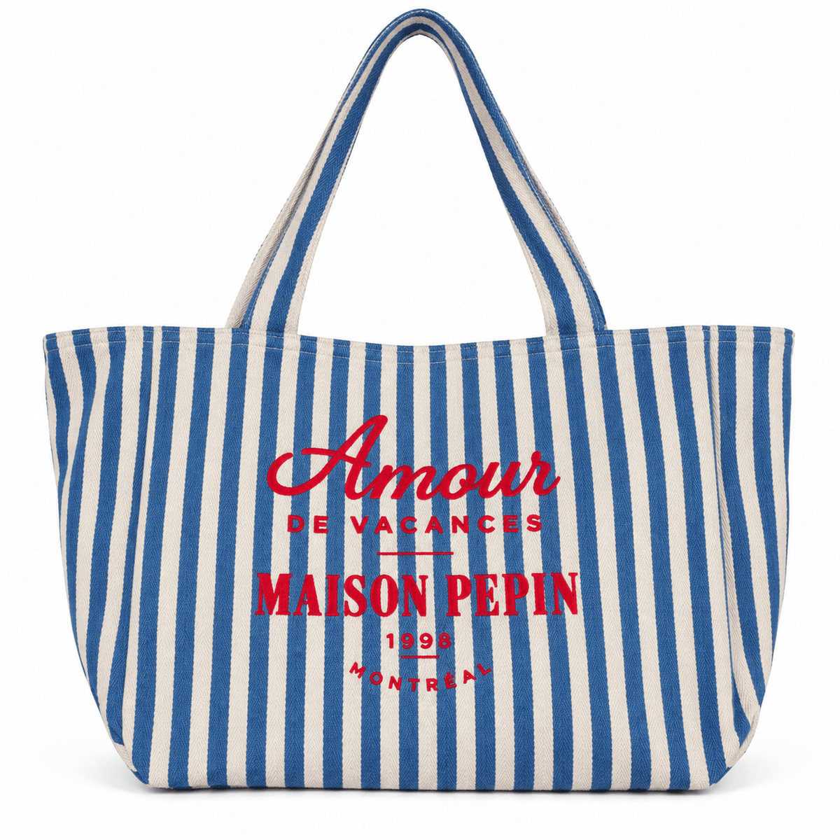 CABAS AMOUR DE VACANCE LARGE LIGHT BLUE THIN STRIPES Apparel & Accessories maison pepin