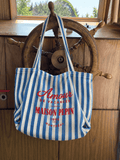 CABAS AMOUR DE VACANCE LARGE LIGHT BLUE THIN STRIPES Apparel & Accessories maison pepin