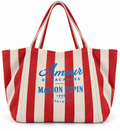 CABAS AMOUR DE VACANCE LARGE RED LARGE STRIPES Apparel & Accessories maison pepin