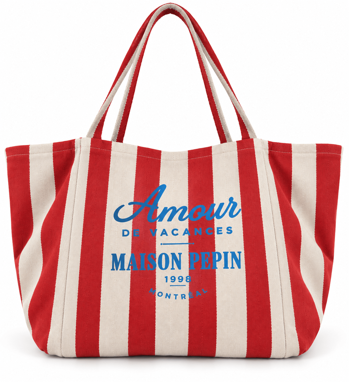 CABAS AMOUR DE VACANCE LARGE RED LARGE STRIPES Apparel & Accessories maison pepin