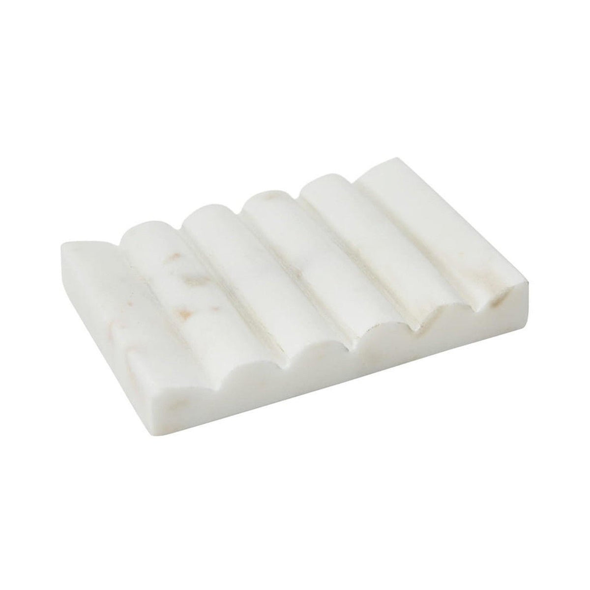 CARVED MARBLE SOAP DISH, WHITE living-homeaccents Creative Coop   
