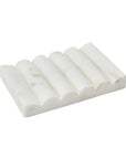 CARVED MARBLE SOAP DISH, WHITE living-homeaccents Creative Coop   