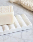 CARVED MARBLE SOAP DISH, WHITE living-homeaccents Creative Coop   